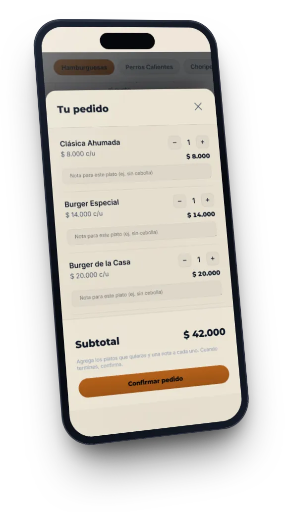 Carta + Pedidos